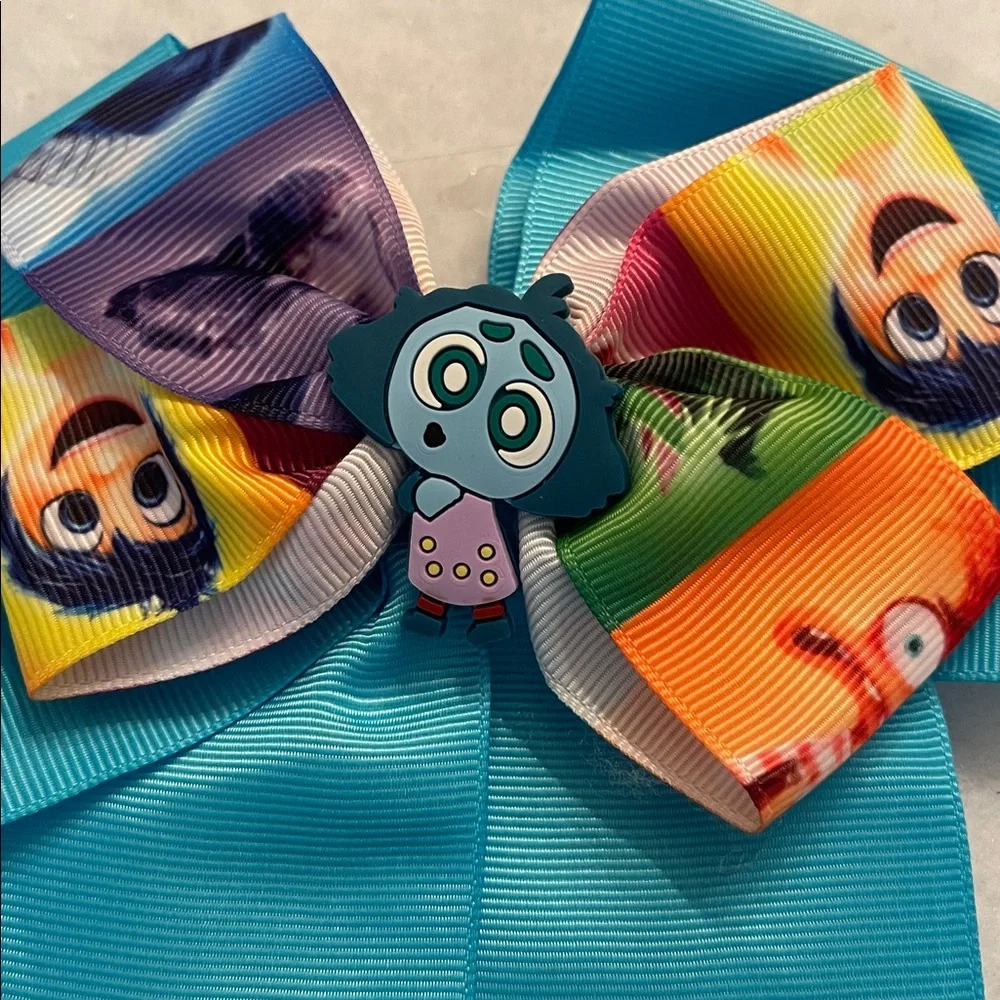 Colorful Cartoon Inside Out Envy Kids Hair Bow nwt